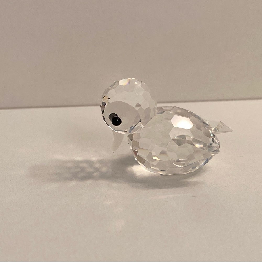 Swarovski Crystal Duck Figurine - Clear and Black